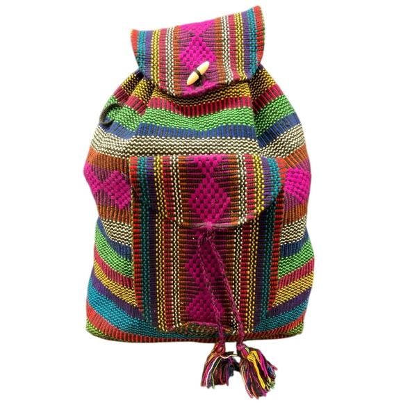 Vintage Y2K Baja Sweatshirt Woven  Drawstring Backpack - Picture 1 of 9